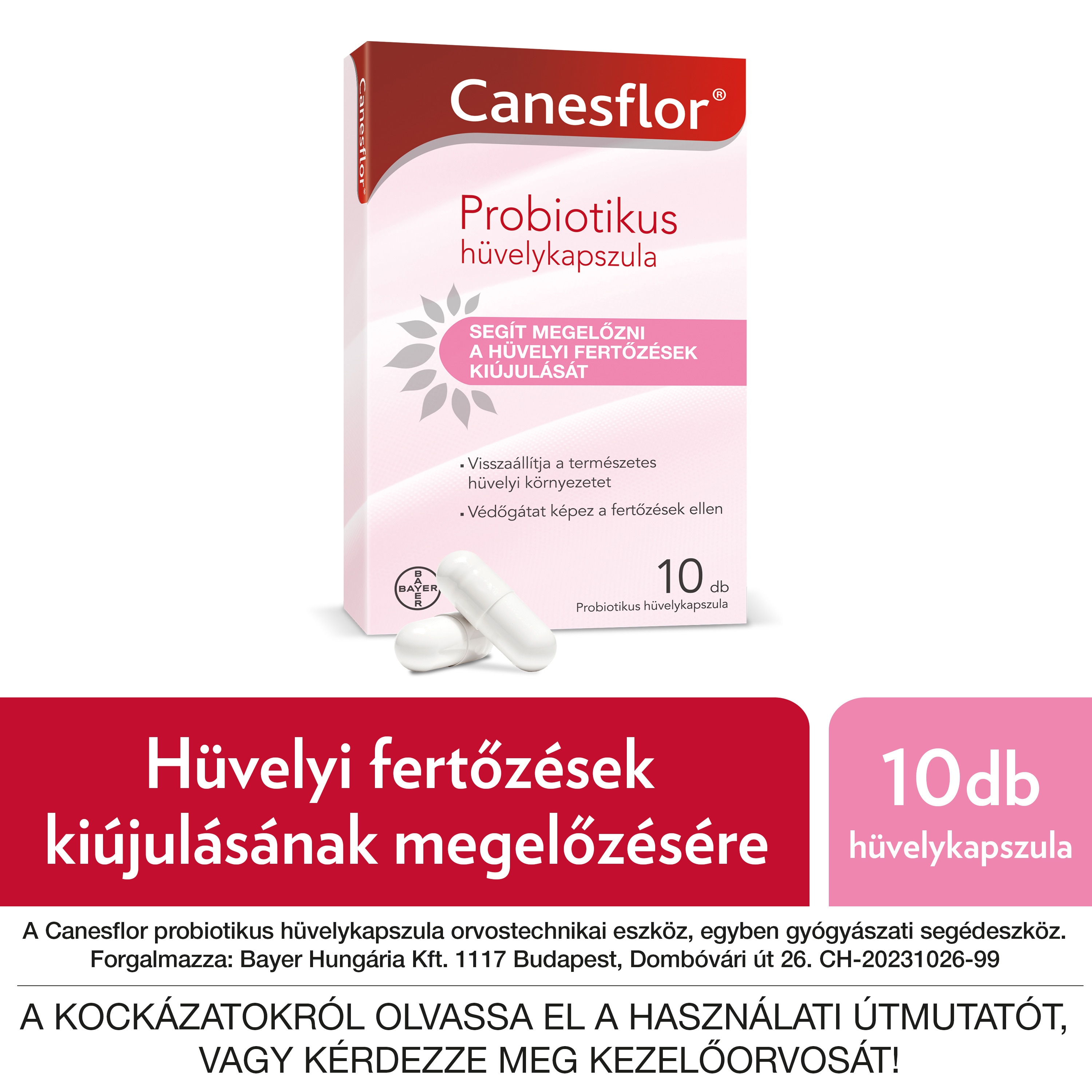 Canesflor probiotikus hüvelykapszula