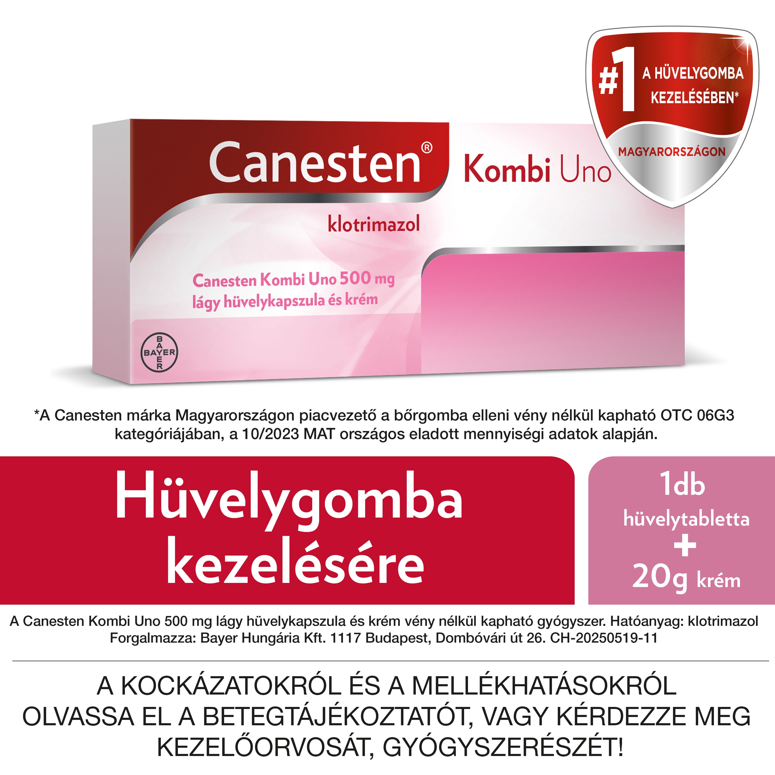 Canesten Kombi Uno 500 mg lágy hüvelykapszula és krém